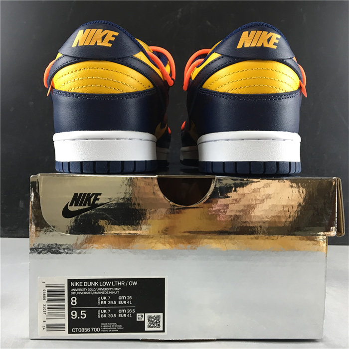 NK Dunk Low OW University Gold Midnight Navy CT0856-700