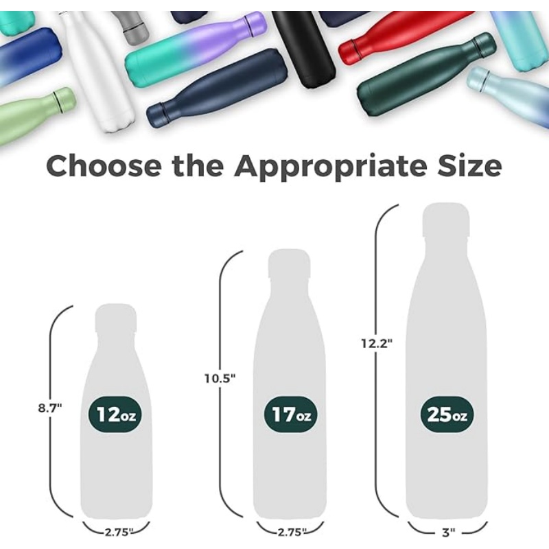 THERMOCLOUD 25oz Insulated Water Bottle 1/2 Pack