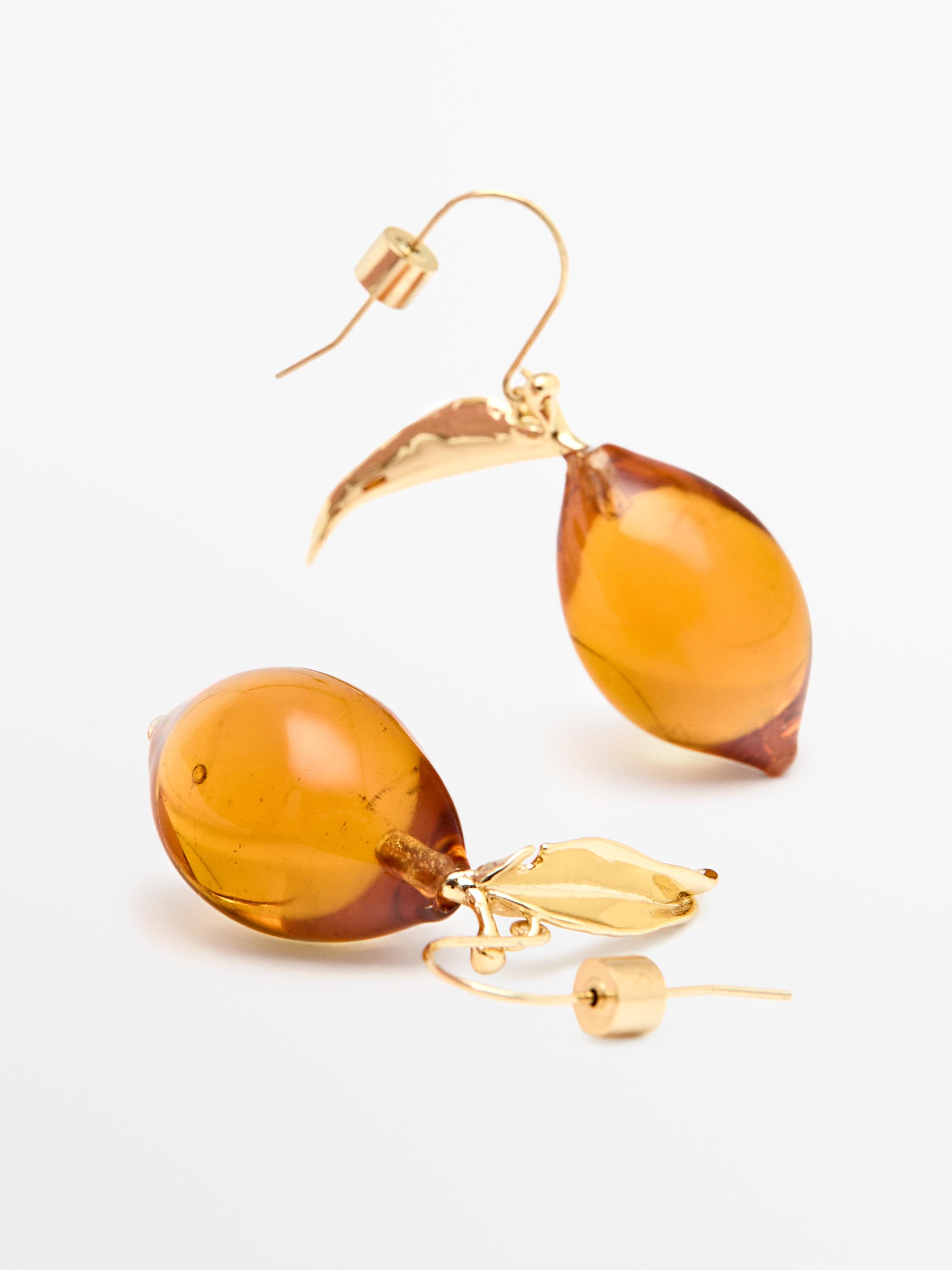 Pendientes limón vidrio mini