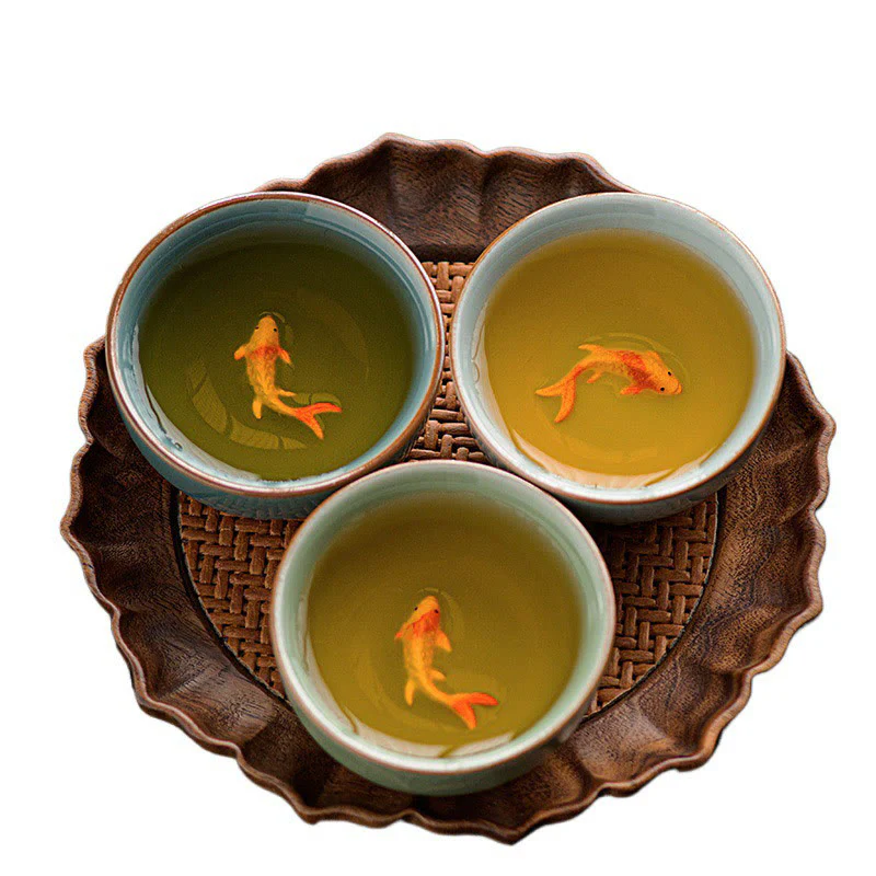 Hand Painted Koi Fish Ceramic Teacup Kung Fu Tea Cup 50ml