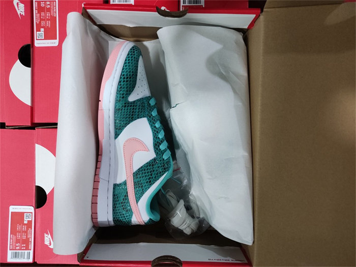 NK Dunk Low Snakeskin Washed Teal Bleached Coral DR8577-300