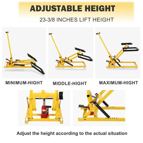 26 Inch Hydraulic Lawn Mower Lift, 500 LBS Capacity, Solid Steel, for Riding Mowers Tractors ATVs