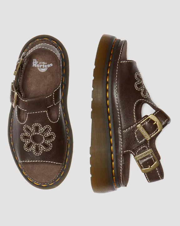 Dunnet Flower Full Grain Leather Sandals