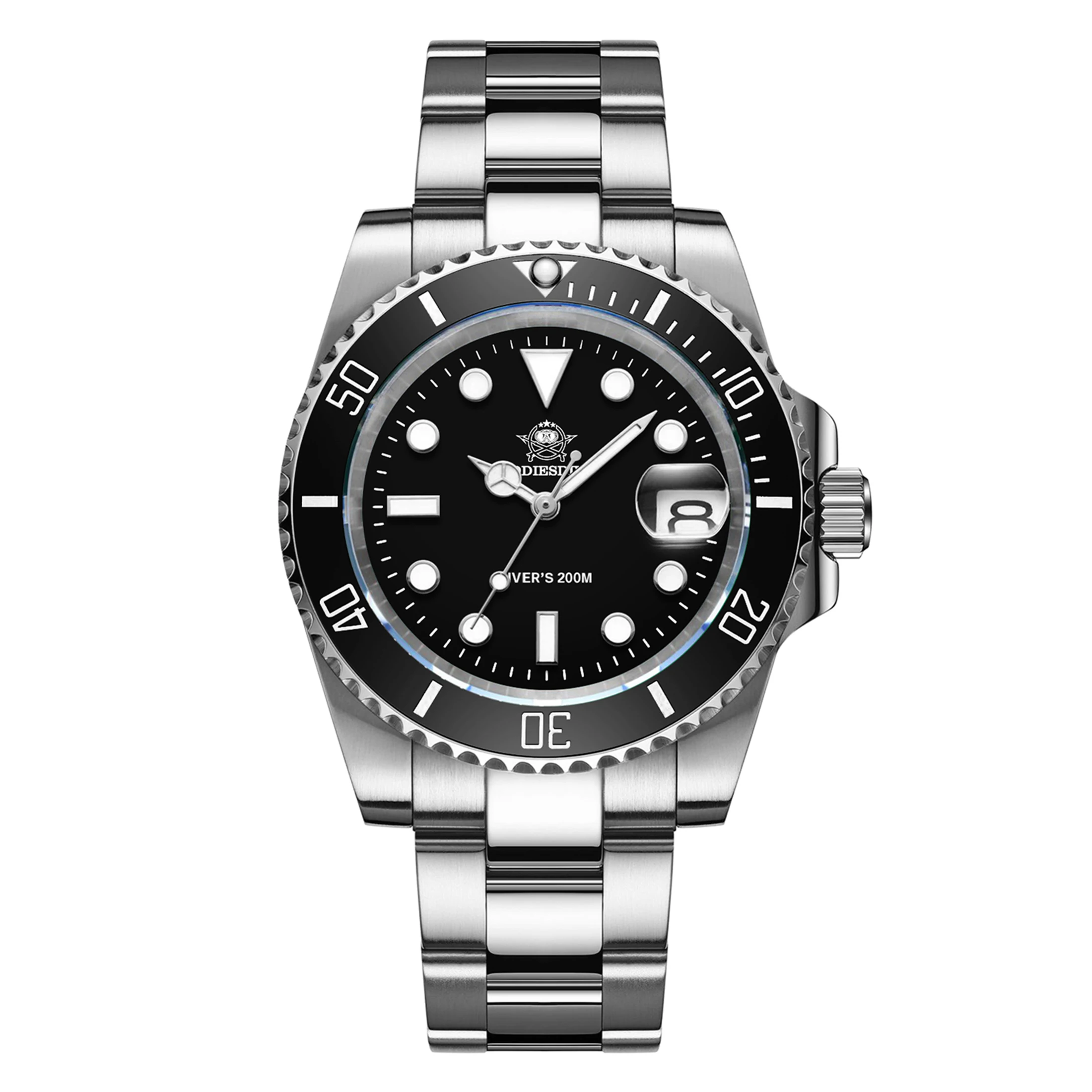 Hot Selling Luxury Men’s Diving Watch Steel BGW9 Luminous Ceramic Bezel 41mm 200M Waterproof Men’s Analog Watch MY-H3