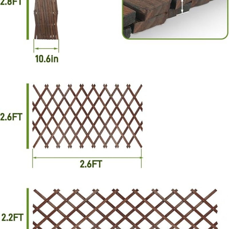GREENFOLD Expandable Wooden Latice Fence Panel