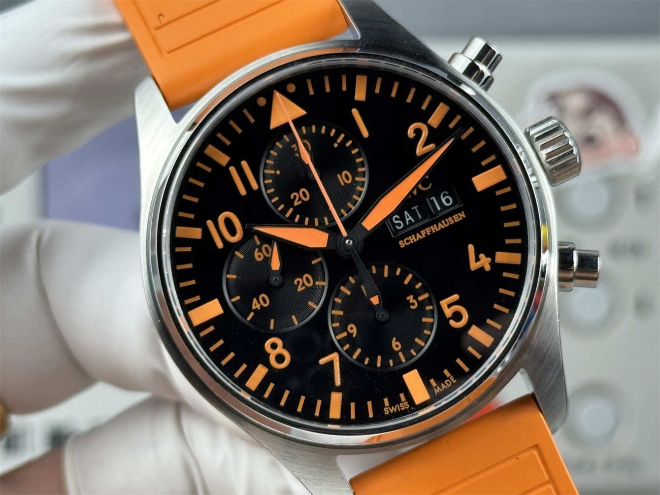 IWC Pilot IW388108 Replica – AMG Orange Dial Chronograph Edition