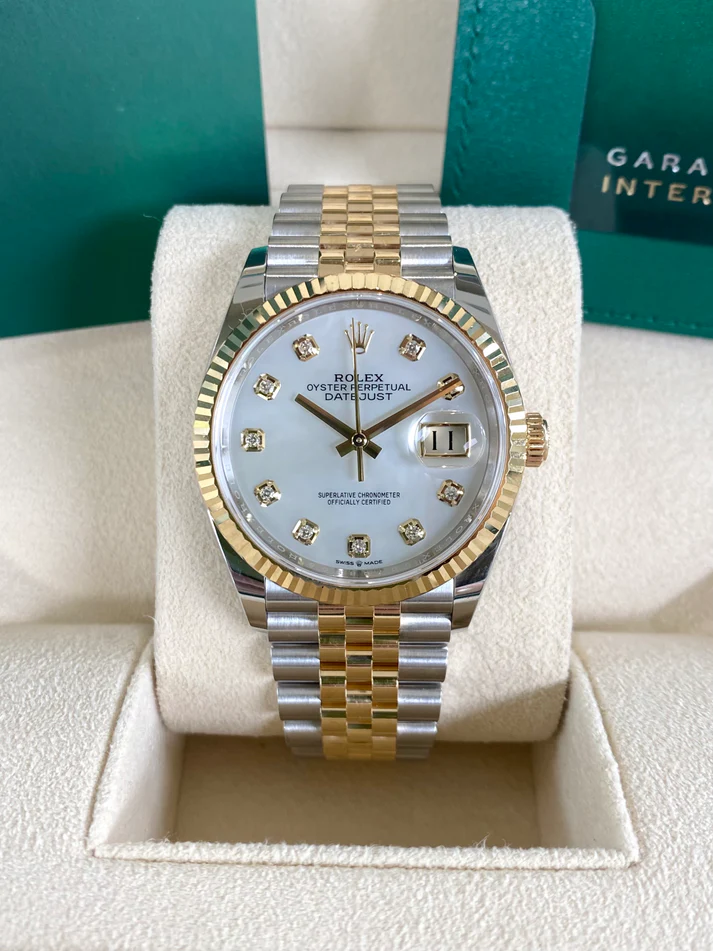 【Super Clone】RLX  Datejust 36mm 126233-0023 MOP Diamond Dial Jubilee Two-Tone Bracelet Watch