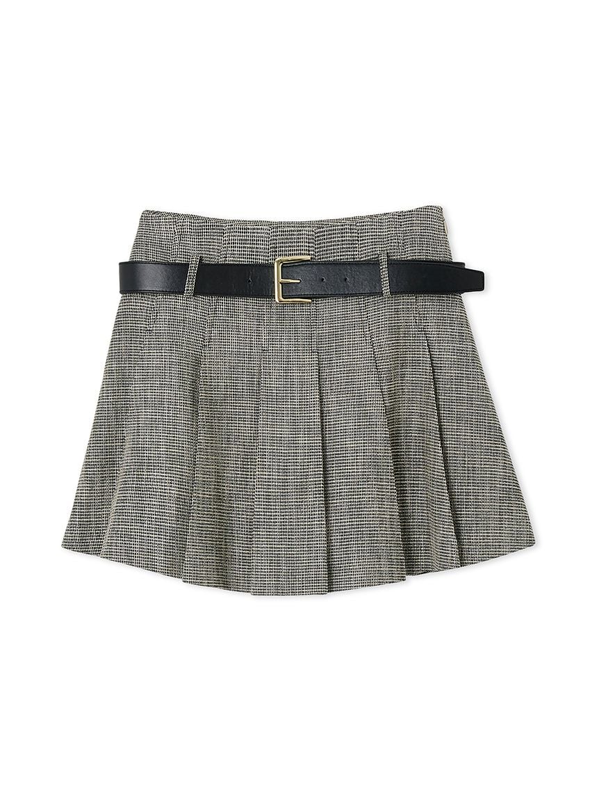 Pleated Skirt Shorts With Belt