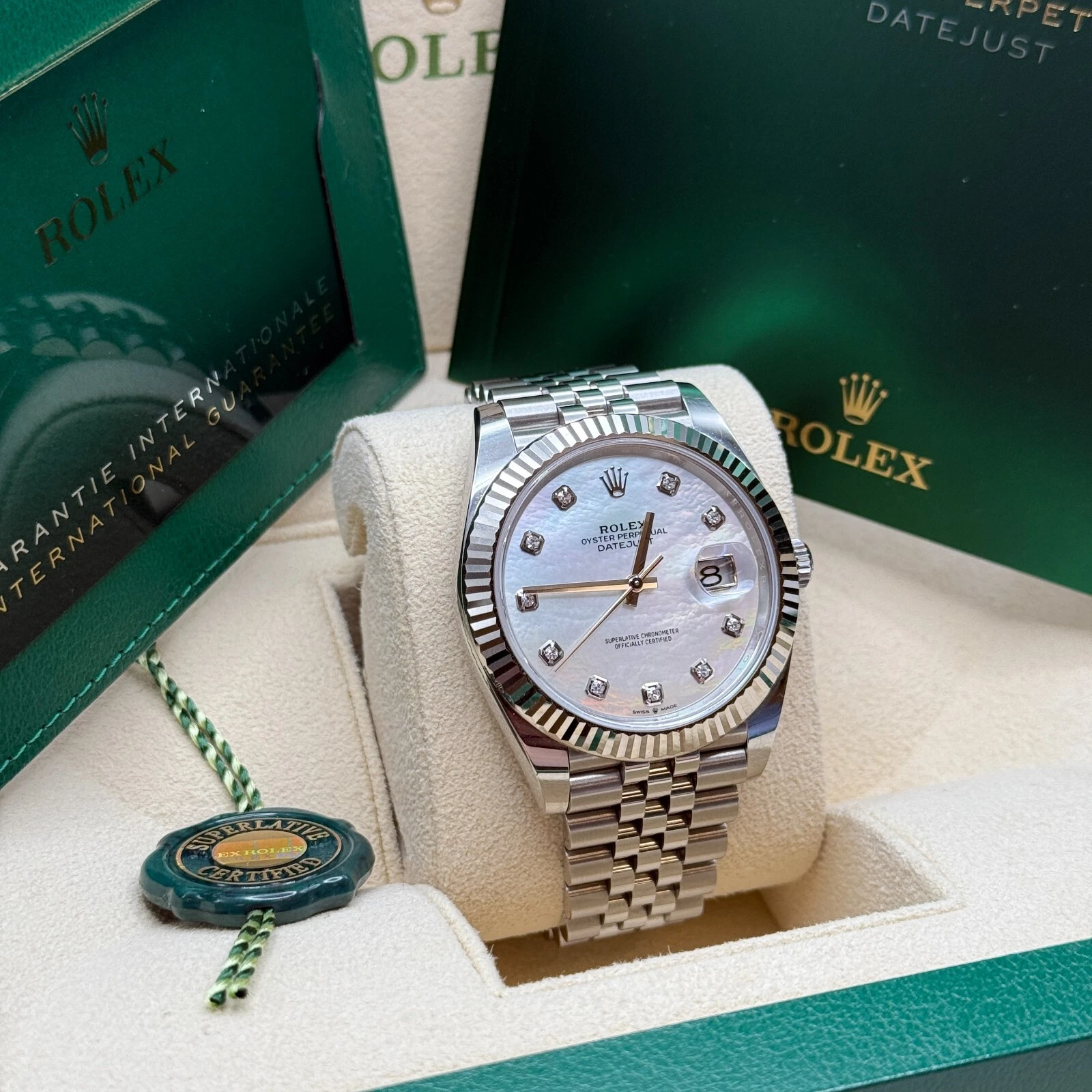 【Super Clone】RLX  Datejust 126334 MOP Diamond Jubilee 41mm Stainless Steel and White Gold