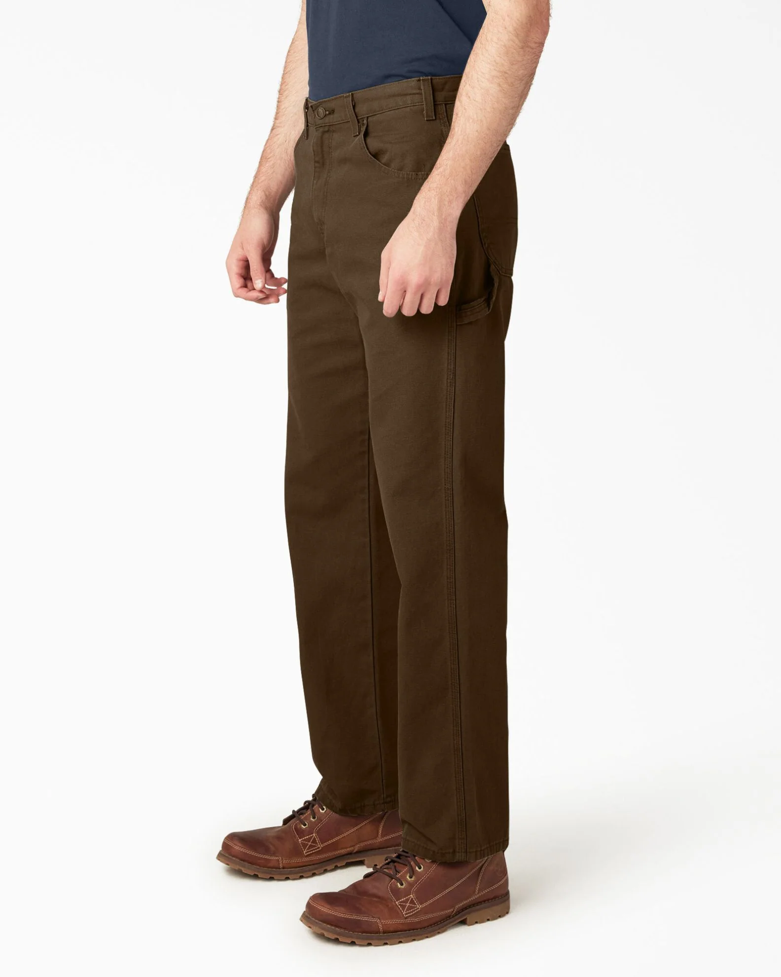 Relaxed Fit Heavyweight Duck Carpenter Pants - Rinsed Timber Brown