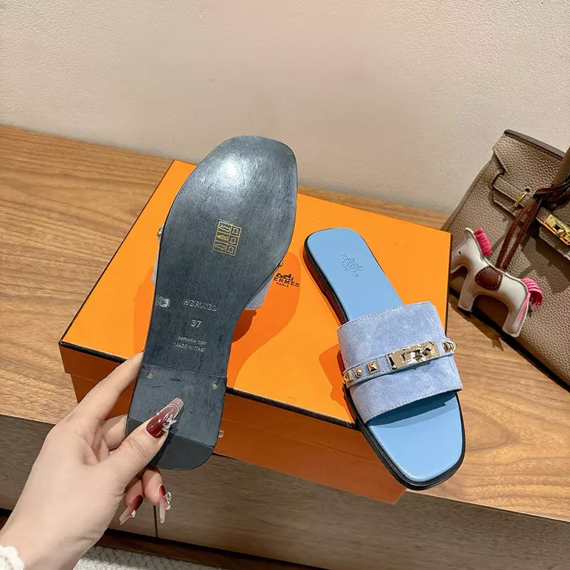 New High Quality Real Leather Slippers LX-872323