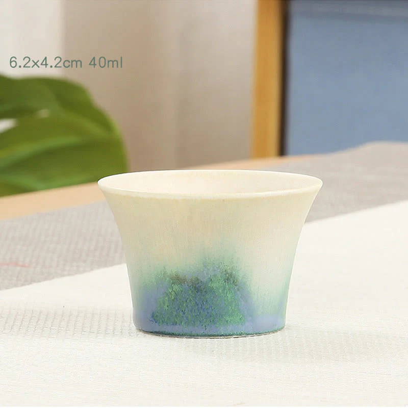 Creative Green Ceramic Teacup Kung Fu Tea Cups