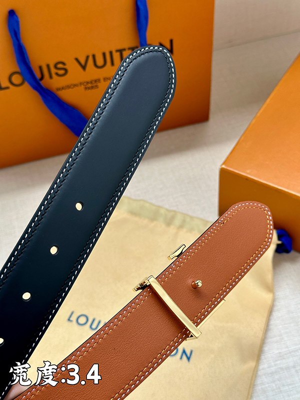 Fashion Top quality Adjustable steel Buckle 3.4cm Wide Real Leather Belt PD-862084
