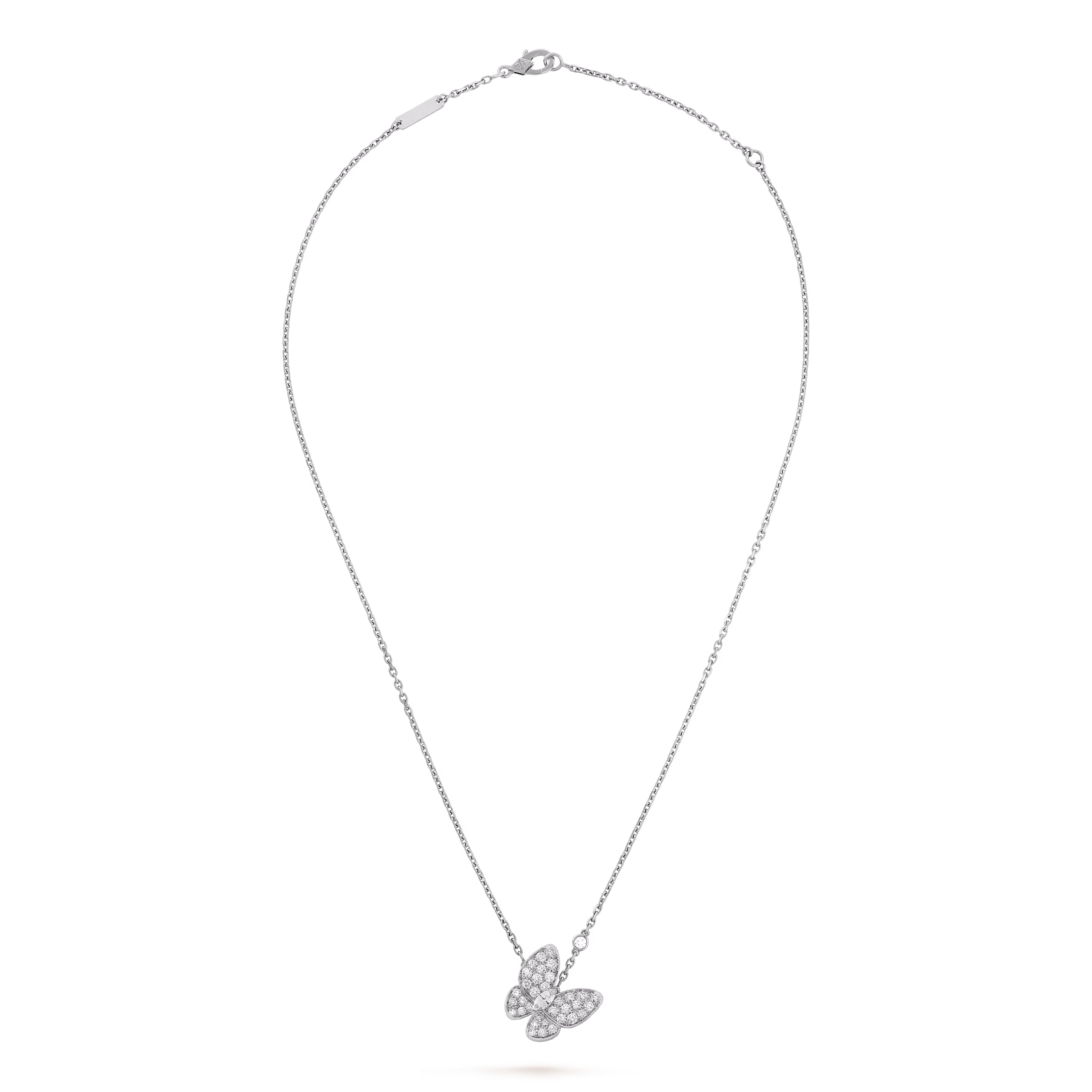 Van Cleef & Arpels VCARO3M400 Two Butterfly pendant 18K white gold Diamond