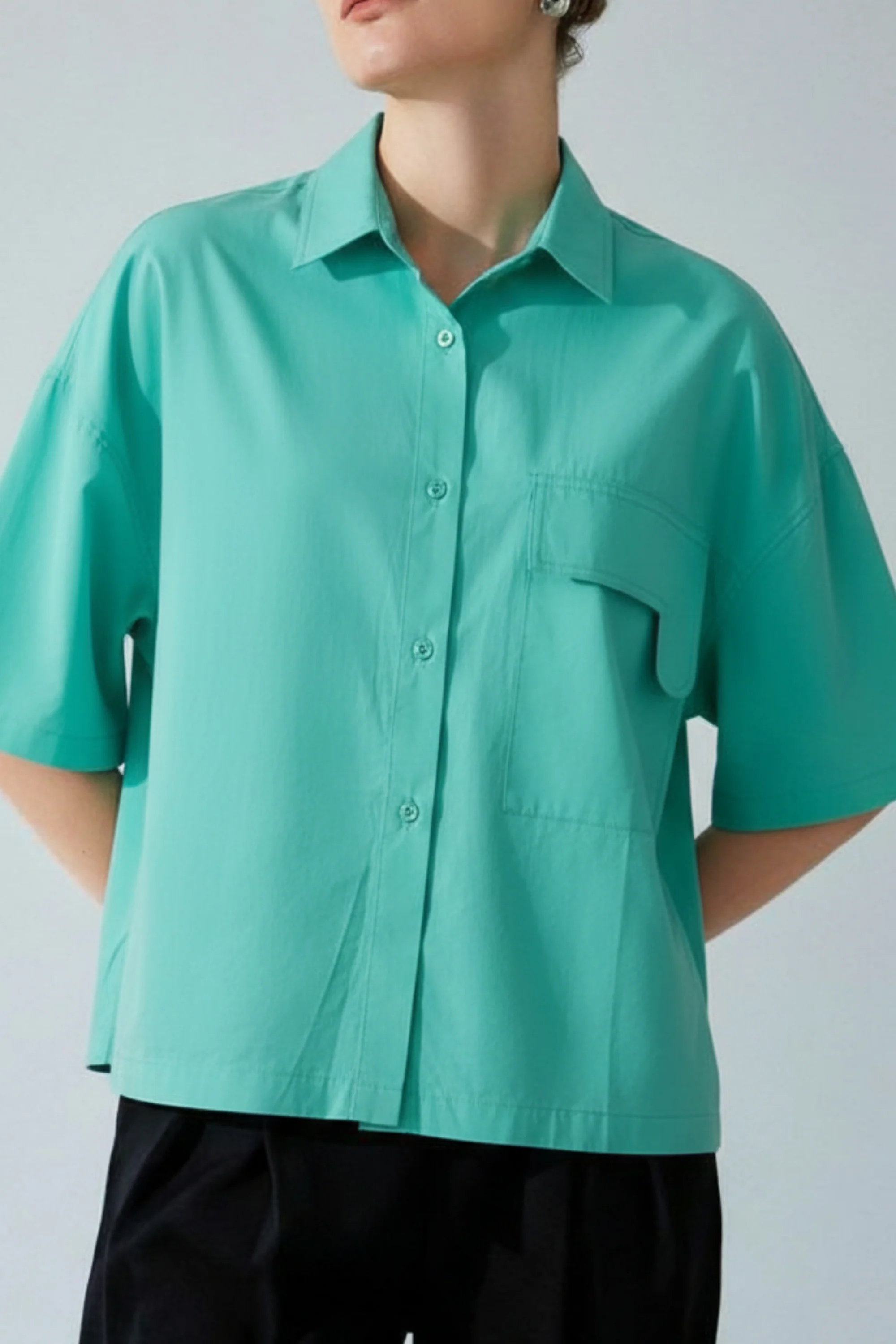 Aqua Green Oversized Shirt