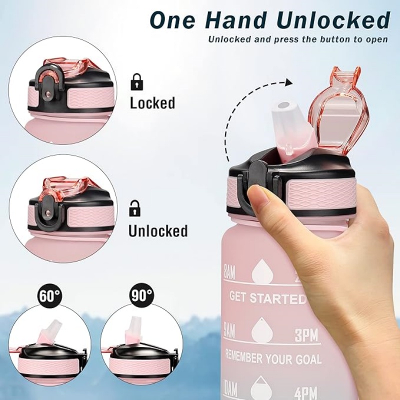 THERMOCLOUD Motivational Water Bottle with Time Marker