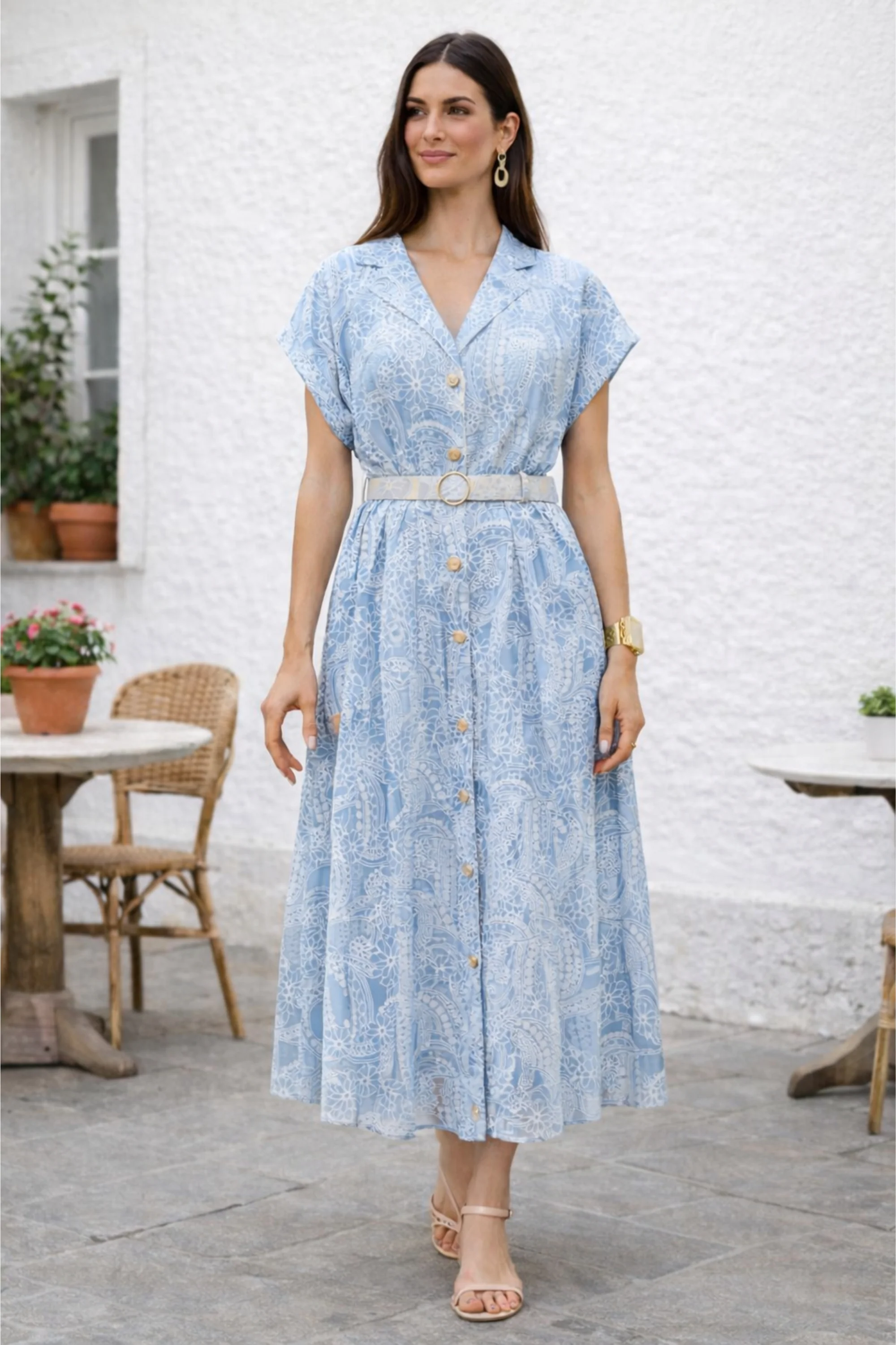 Cornflower Blue Floral Dress