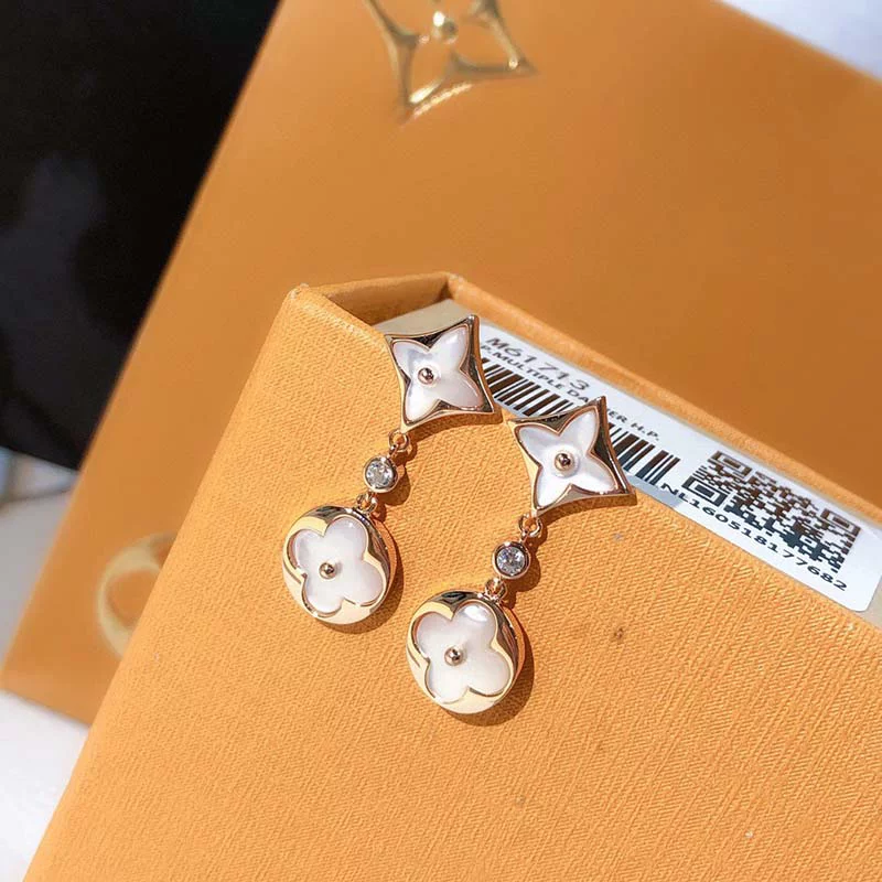Chains Flowers pendants Earrings ED-931335