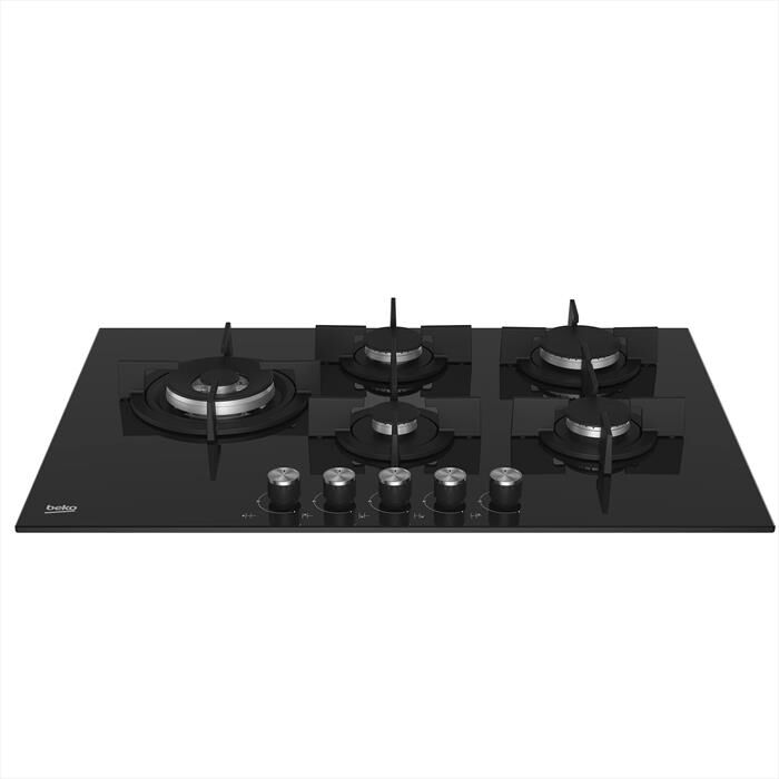 BEKO - Piano cottura a gas HILL75222S 75cm-Cristallo nero