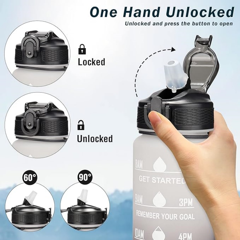 THERMOCLOUD Motivational Water Bottle with Time Marker