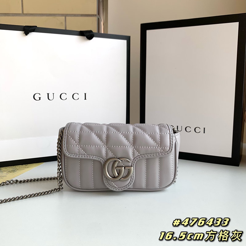 Genuine leatherSize 6.5″x3.9″x2.0″ Grey Square Chains Messenger bag with Charm BB-921622