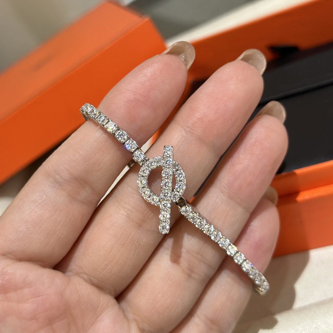 Classic Full Diamond Silver Bracelet HHSL-911001