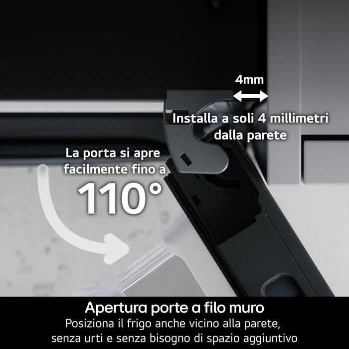 LG - Frigorifero combinato GBBW726CEV Classe C 465lt-Nero