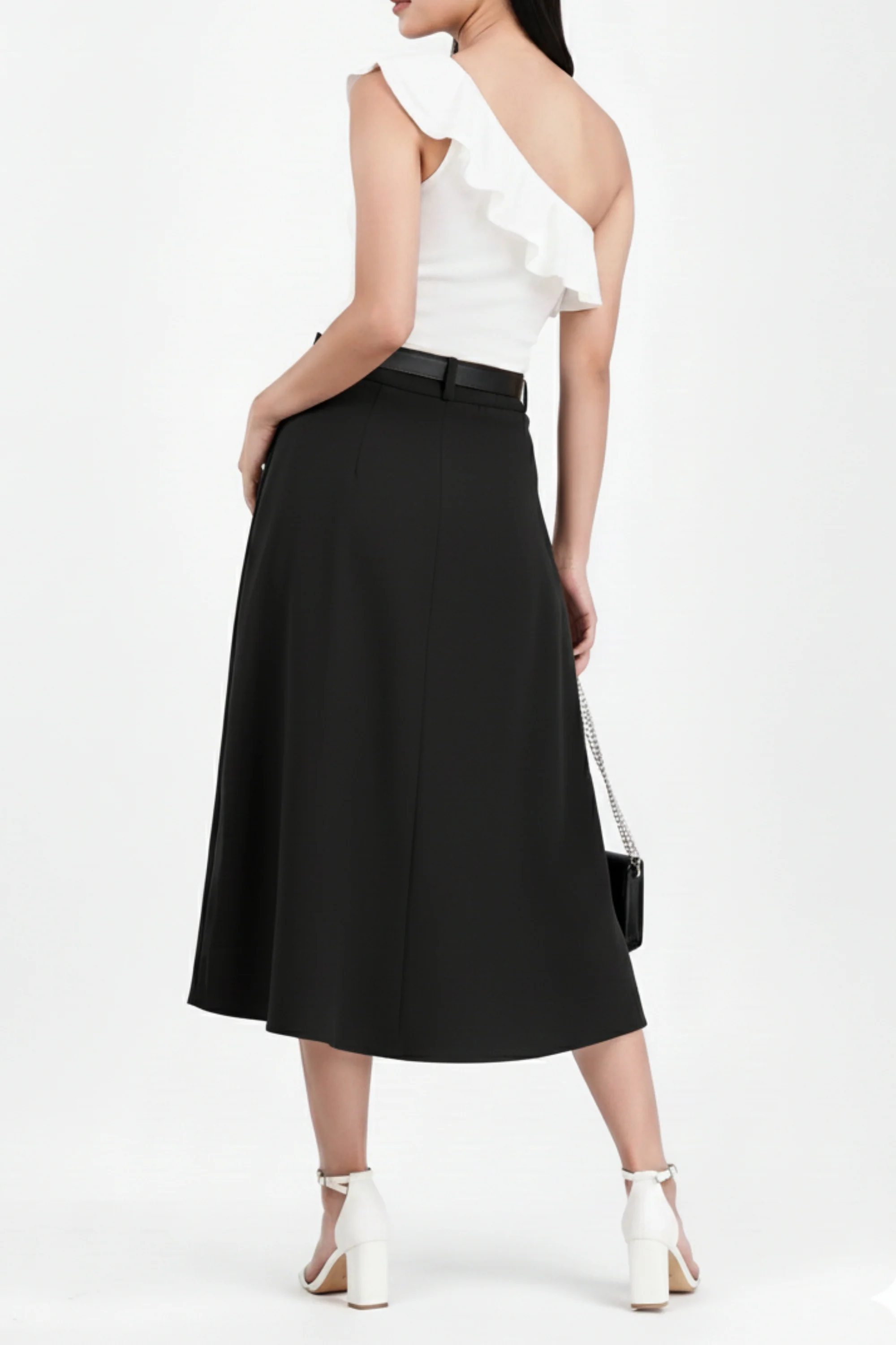Midnight Suede Pleated Skirt