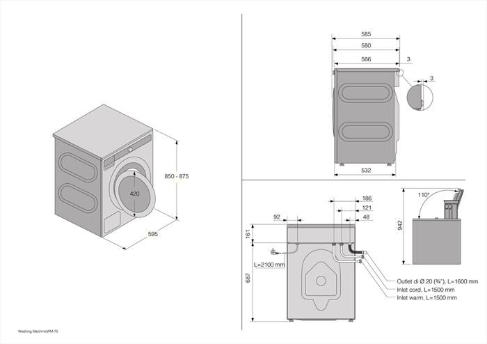 ASKO - Lavatrice W 4086 C.S/3 8 Kg Classe A-Acciaio