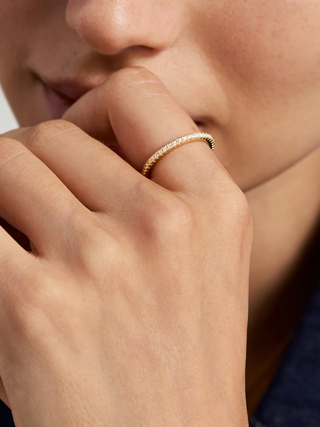 Slim Crystal Eternity Ring