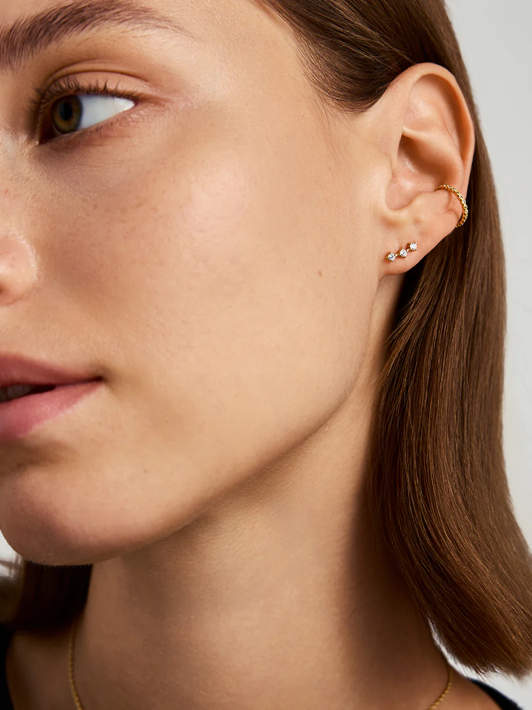 Silver Sapphire Arc Climber Studs