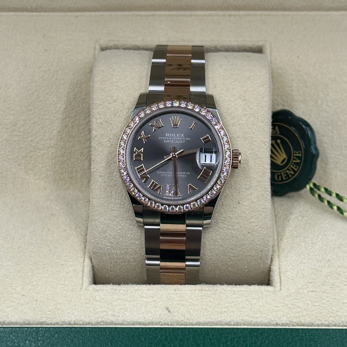 【Super Clone】RLX Datejust m278381-0029/0030 Slate Roman Diamond Dial Diamond-Set Bezel 31mm