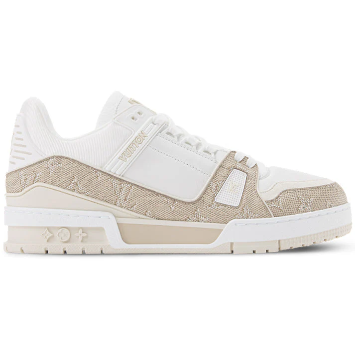 L.V  Trainer Beige Monogram Leather Sneaker