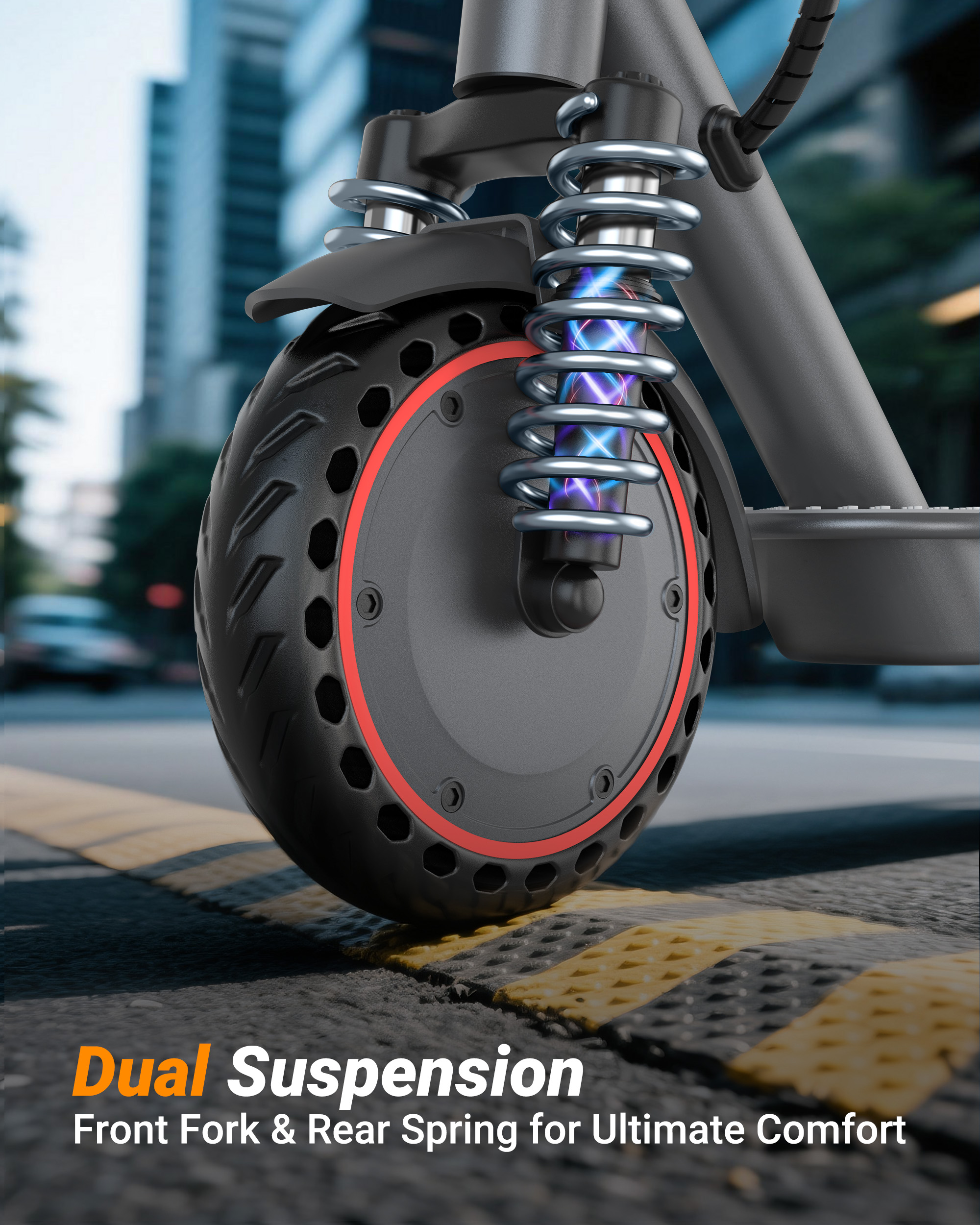 LP10 Electric Scooter 500W Dual Suspension 10 inches Solid Tyres