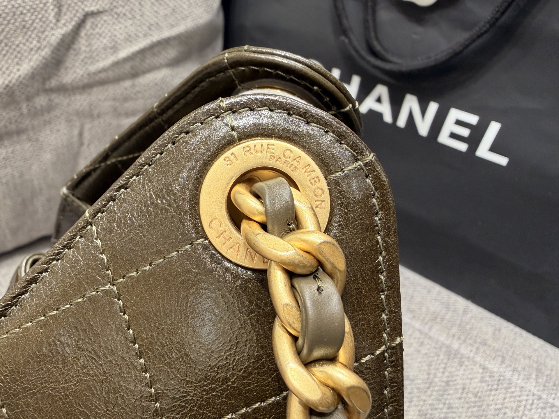 Chanel 26 Handbag Calfskin & Gold Tone Metal