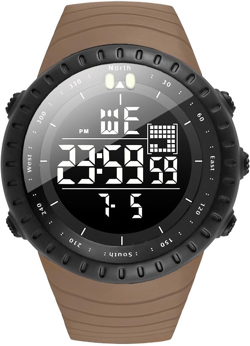 KXAITO Men's Watches Sports Outdoor Waterproof Military Digital Watch Date Multi Function Tactics LED Face Alarm Stopwatch for Men 6256