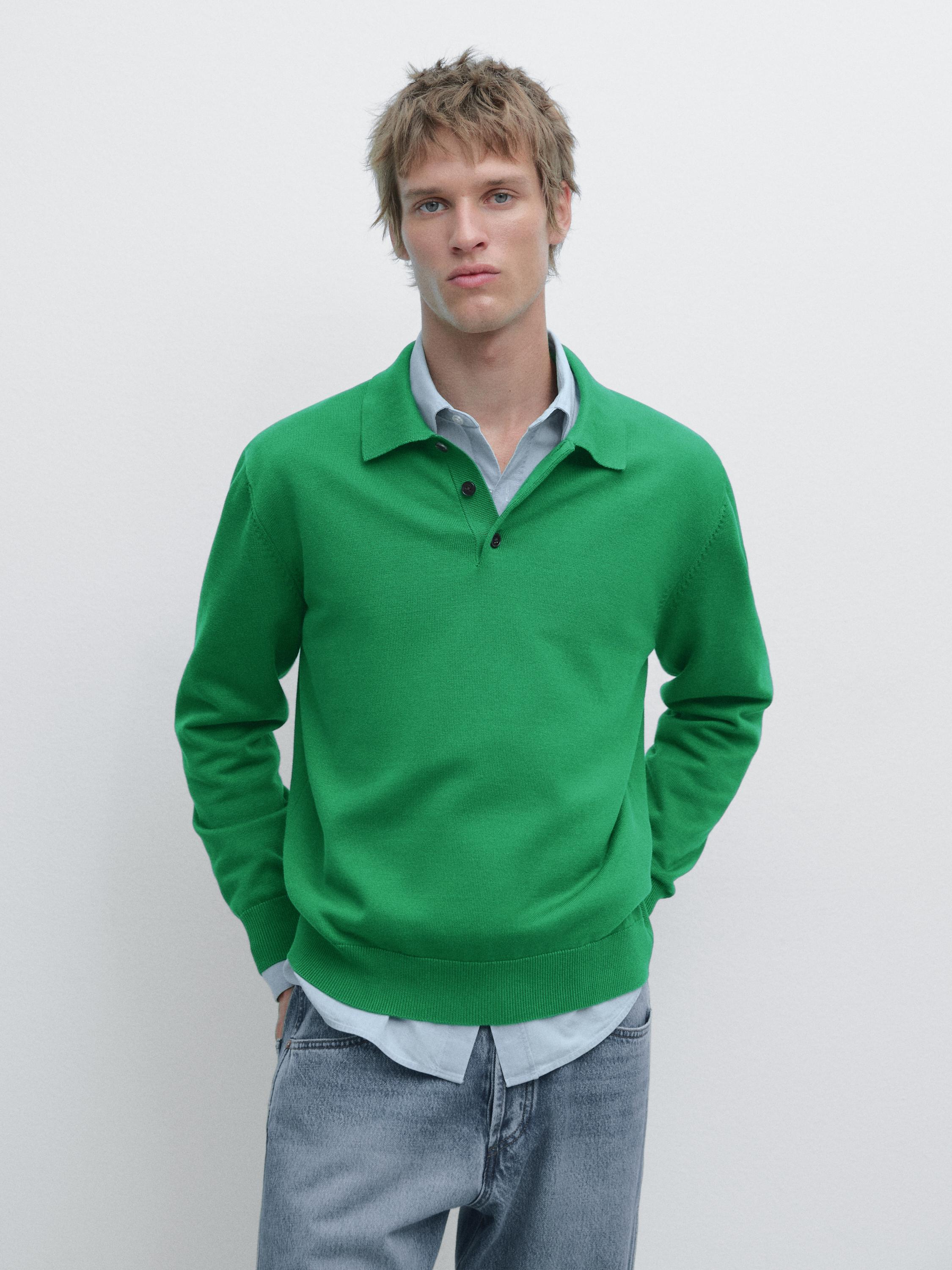 Jersey punto cuello polo algodón