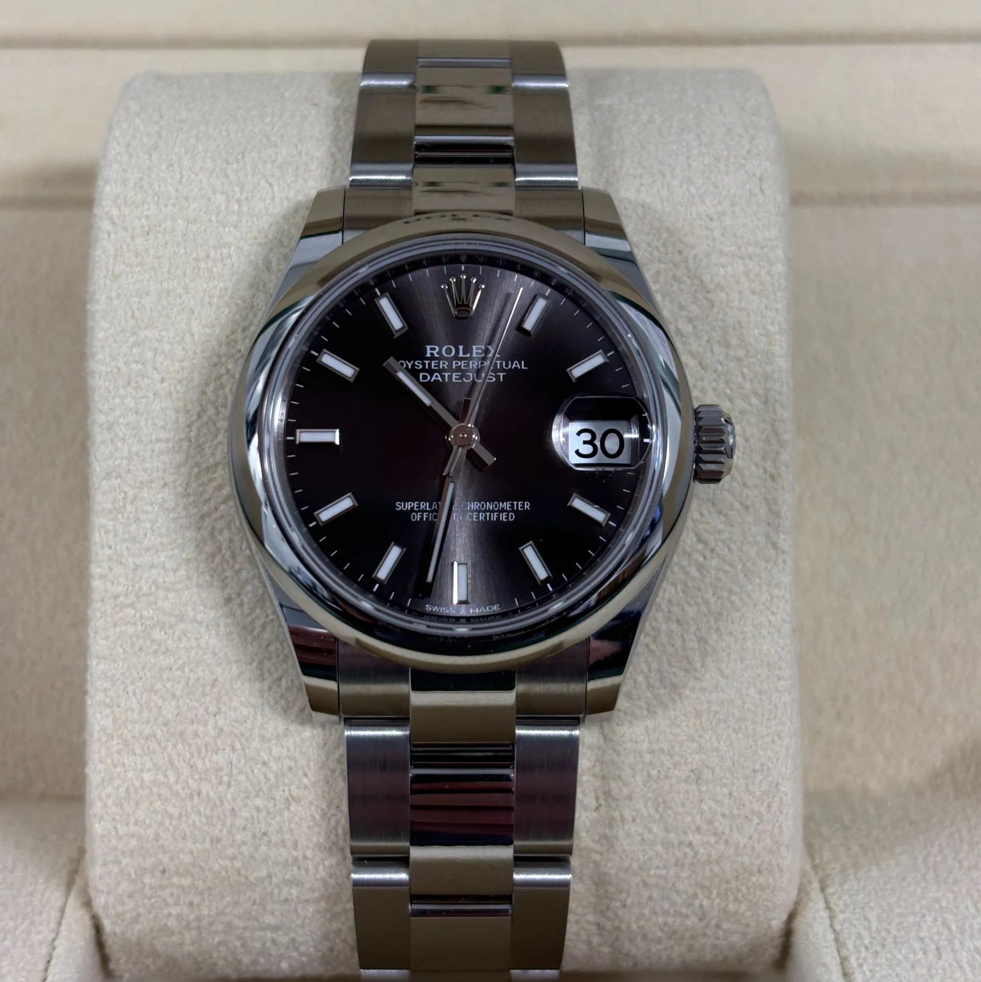 【Super Clone】RLX Datejust m278240-0009/0010 31mm Dark Grey Domed Bezel Oyster Oystersteel