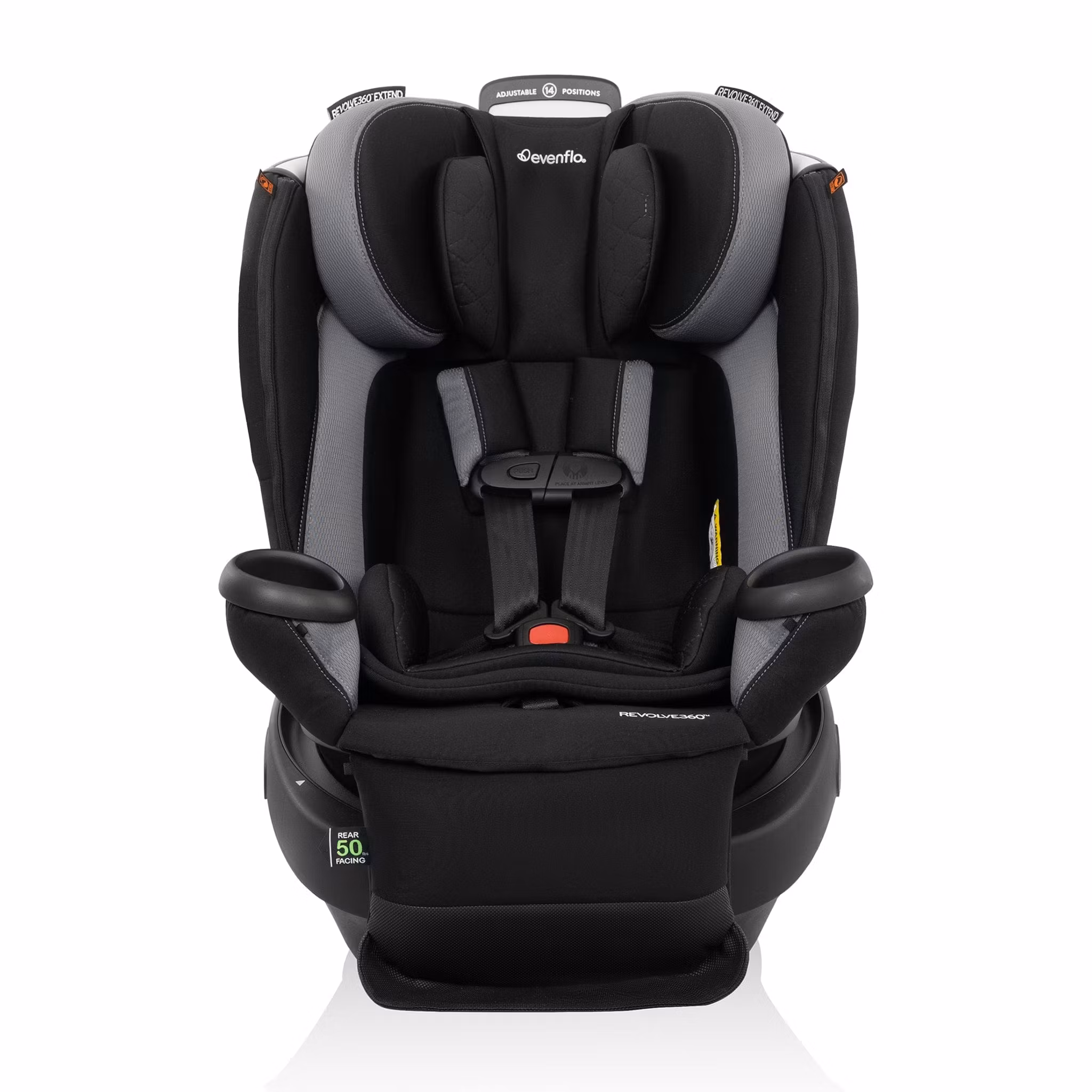 Evenflo Revolve360 Extend All-in-One Rotational Convertible Car Seat with Quick Clean Cover - Revere Gray