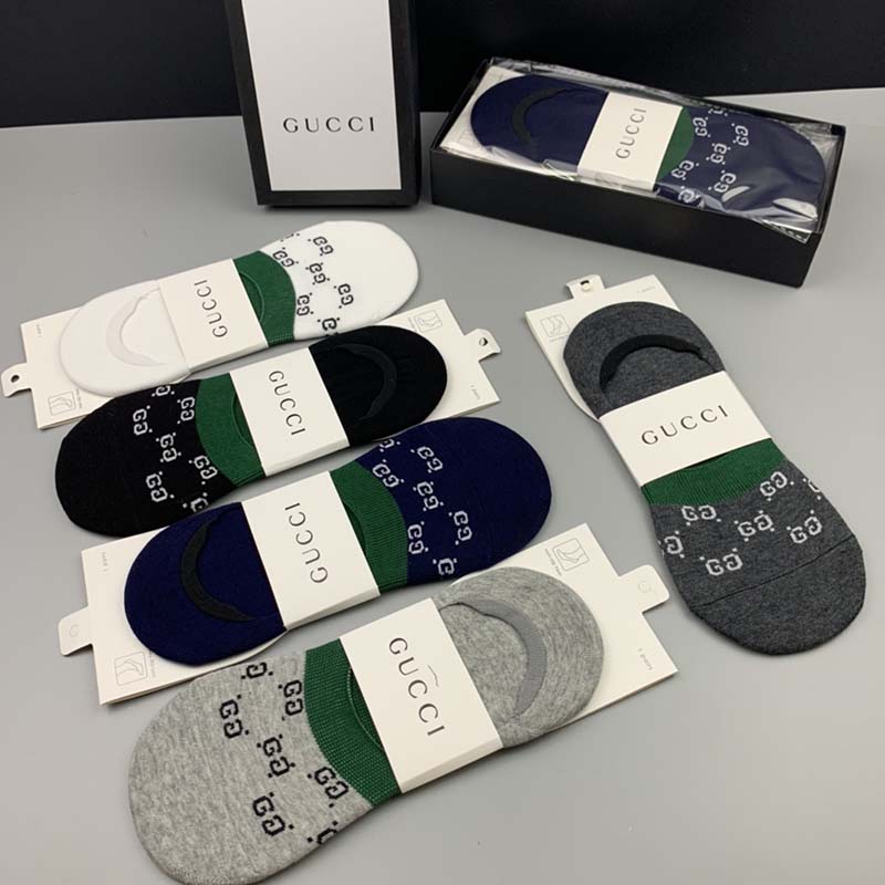Set of 5 Pairs of Cotton Anti-bacterial Ankle Socks WZ-924000140