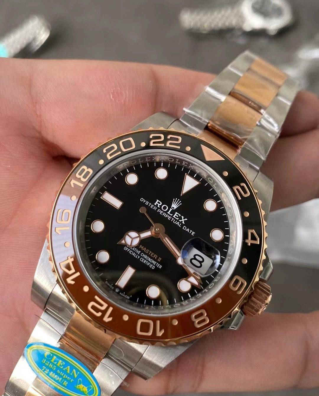 Clean Factory GMT Master II CHNR 3285 – Premium CHNR Two-Tone Bezel GMT Replica Watch