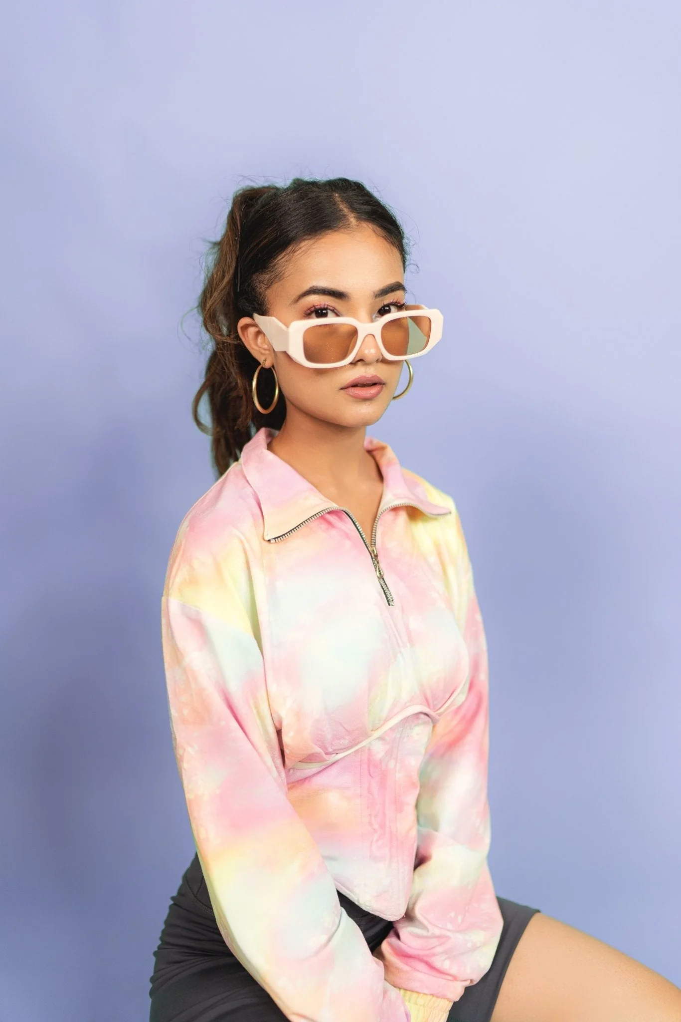 Tie-Dye Noodie In Pastel Pink