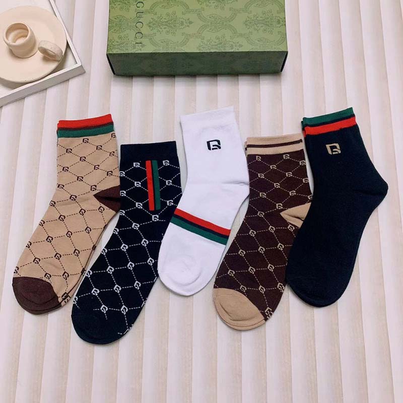 Set of 5 Pairs of Cotton Anti-bacterial Ankle Socks WZ-924000189