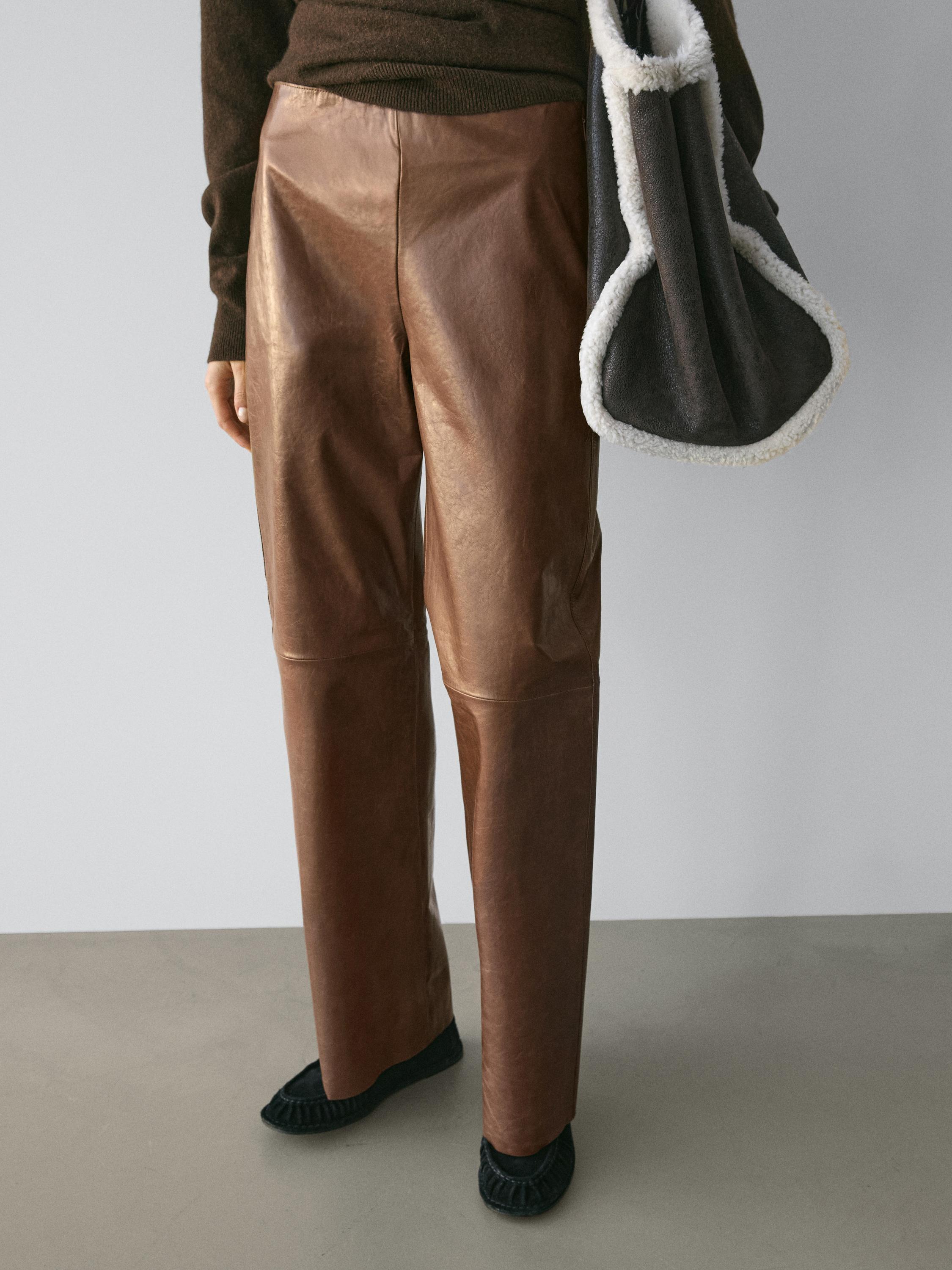 Pantalón piel napa brillo