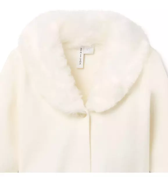 Faux Fur Collar Cropped Cardigan