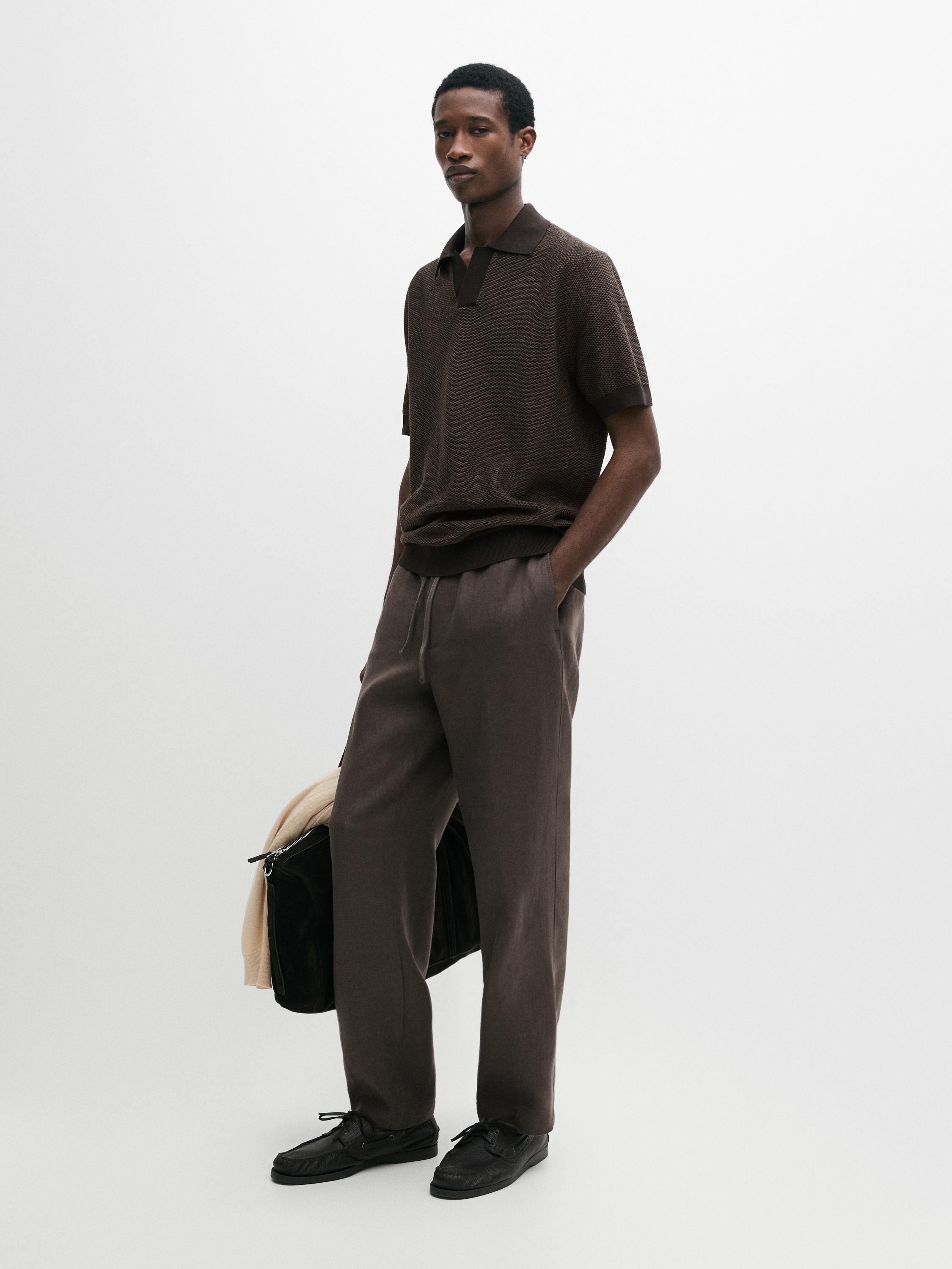 Pantalón jogger fit lino