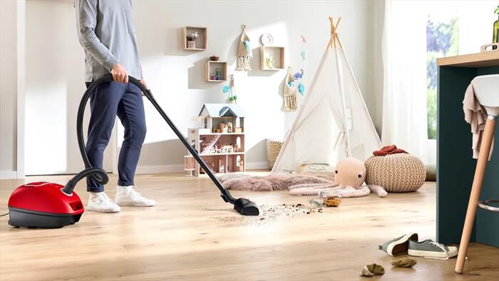 BOSCH - Aspirapolvere a traino BGB41PET1-Nero, Rosso