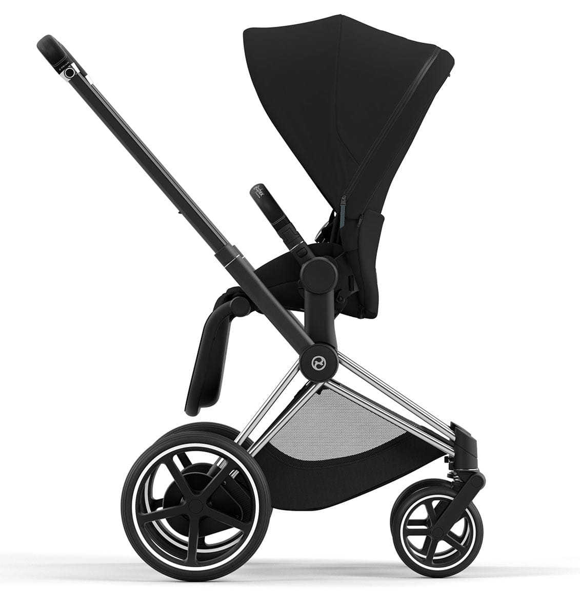 Cybex ePriam 2 Electronic Assist Stroller (One Box) - Chrome / Black / Deep Black