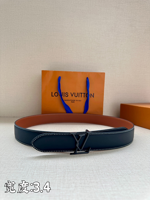 Fashion Top quality Adjustable steel Buckle 3.4cm Wide Real Leather Belt PD-862084