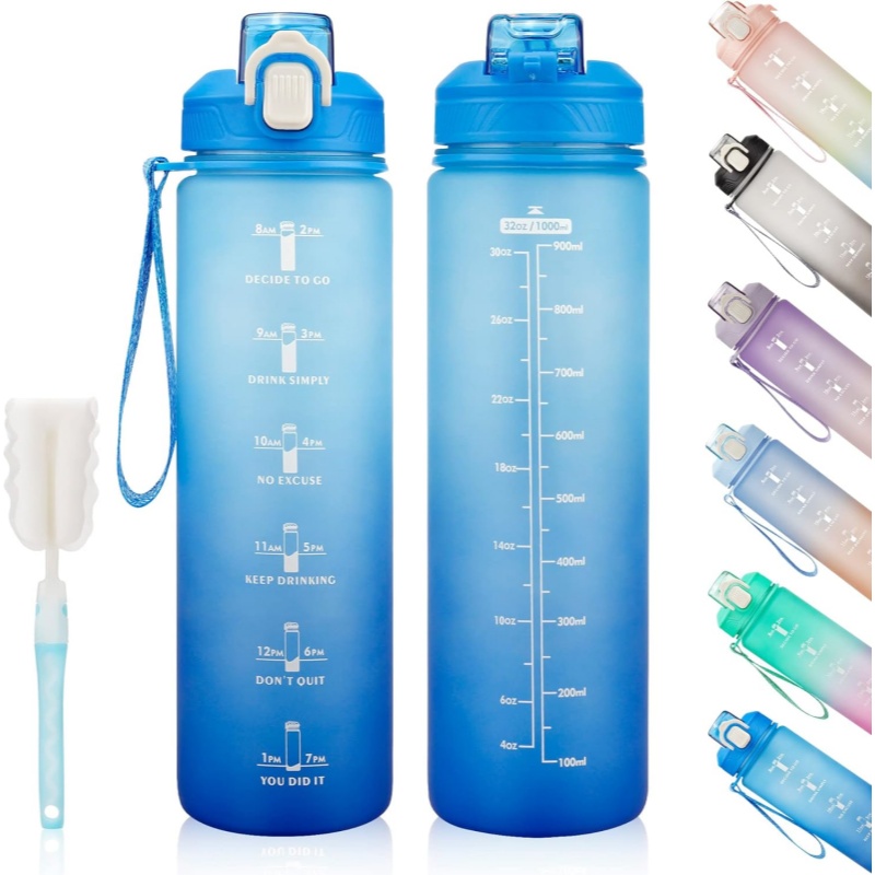 THERMOCLOUD Motivational Water Bottle with Time Marker